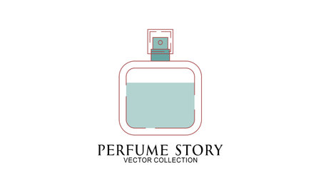 Classic Perfume gold bottle illustration. Glamour fragrance isolated iconのイラスト素材