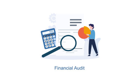 Financial audit or professional accounting service conceptのイラスト素材