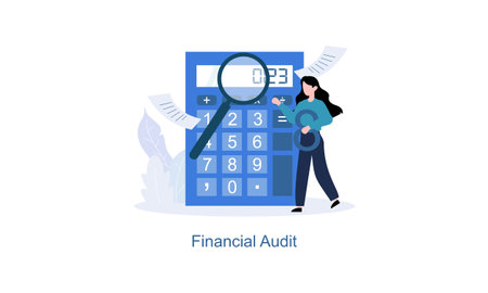 Financial audit or professional accounting service conceptのイラスト素材