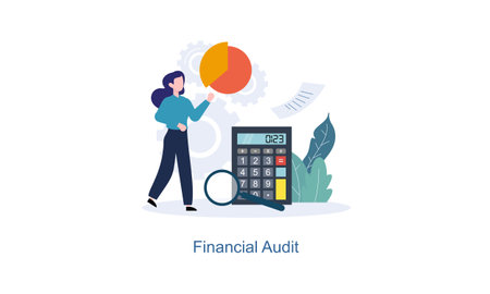 Financial audit or professional accounting service conceptのイラスト素材