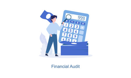 Financial audit or professional accounting service conceptのイラスト素材