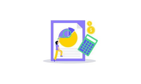Financial audit or professional accounting service conceptのイラスト素材