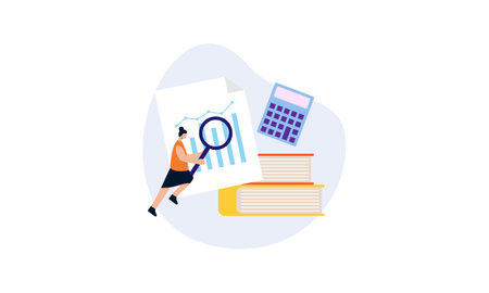 Financial audit or professional accounting service conceptのイラスト素材