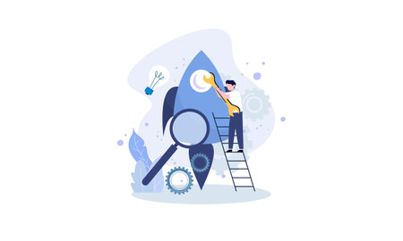 People with different mental mindset types or model creative illustrationのイラスト素材