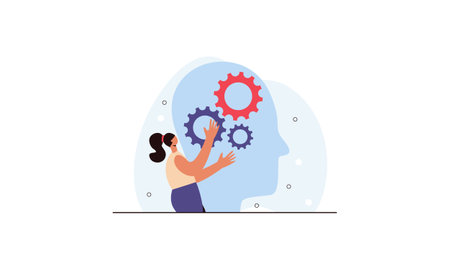 People with different mental mindset types or model creative illustrationのイラスト素材