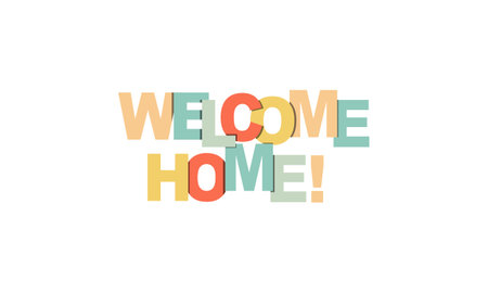 Welcome. Greeting card, banner, poster and sticker concept