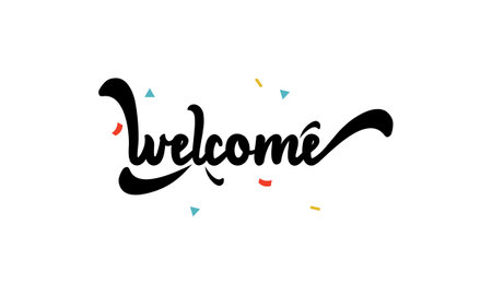 Welcome. Greeting card, banner, poster and sticker conceptのイラスト素材