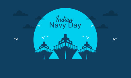 Indian Navy Day 4 December templateのイラスト素材