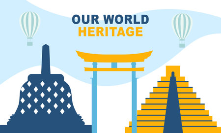 World Heritage Day Post Template Flat Design Illustration