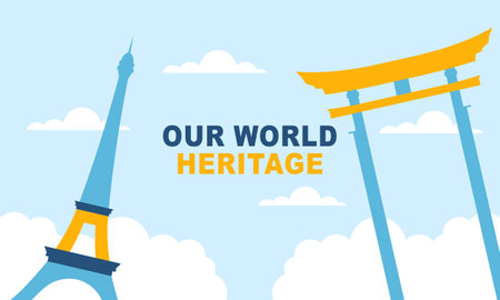 World Heritage Day Post Template Flat Design Illustration