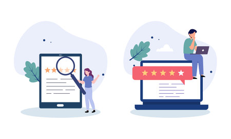 Feedback and review concept illustration vectorのイラスト素材