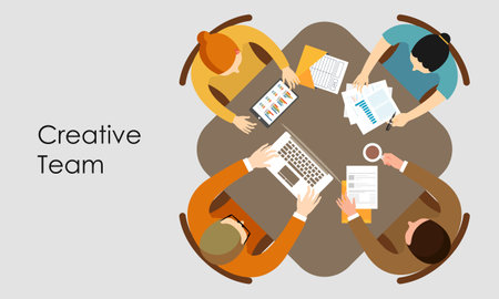 Business meeting and brainstorming illustration vectorのイラスト素材