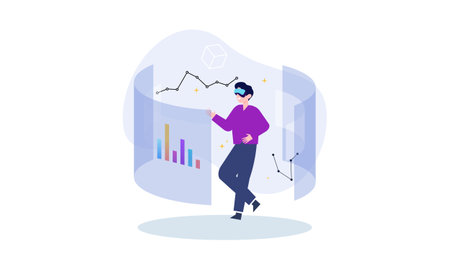 Virtual reality concept illustration vectorのイラスト素材