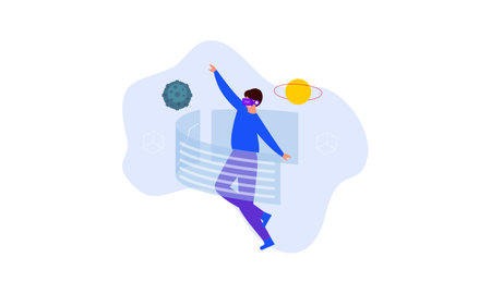 Virtual reality concept illustration vectorのイラスト素材