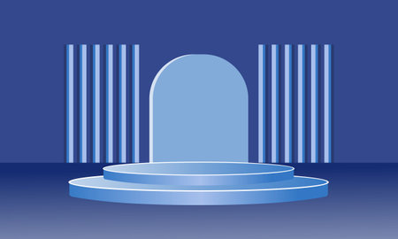 Realistic 3d cylinder pedestal podium. Product display presentationのイラスト素材
