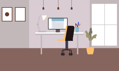Creative workplace modern for work illustrationのイラスト素材