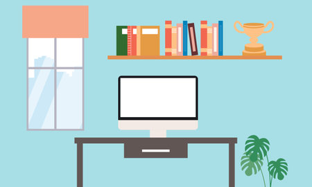 Creative workplace modern for work illustrationのイラスト素材