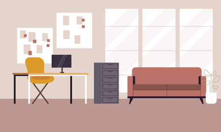 Creative workplace modern for work illustrationのイラスト素材