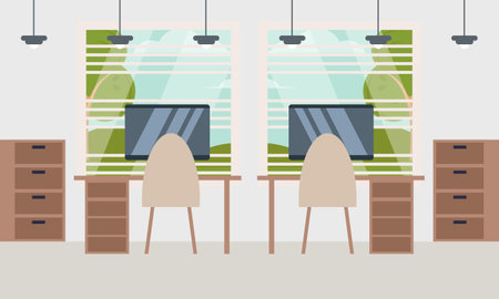 Creative workplace modern for work illustrationのイラスト素材