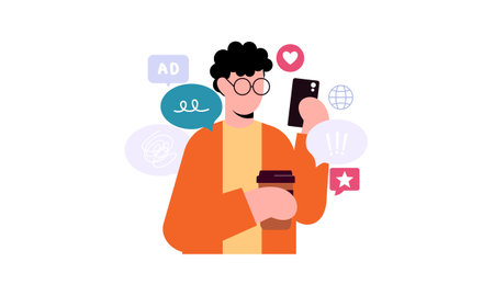 Modern social media problems, peculiarities and differencesのイラスト素材