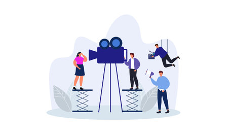 Movie making process concept vectorのイラスト素材