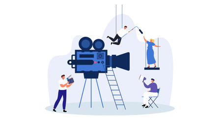 Movie making process concept vectorのイラスト素材