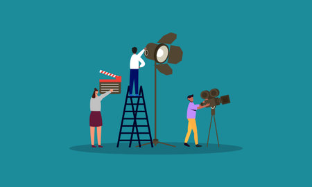 Movie making process concept vectorのイラスト素材