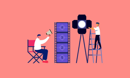Movie making process concept vectorのイラスト素材