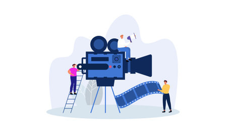 Movie making process concept vectorのイラスト素材