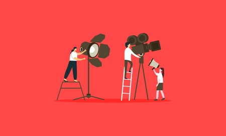 Movie making process concept vectorのイラスト素材