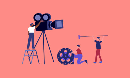 Movie making process concept vectorのイラスト素材
