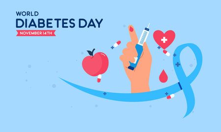 World diabetes day awareness templateのイラスト素材