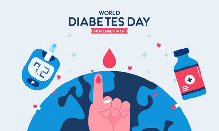 World diabetes day awareness templateのイラスト素材
