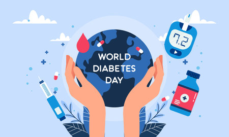 World diabetes day awareness templateのイラスト素材