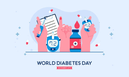 World diabetes day awareness templateのイラスト素材