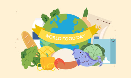 World food safety day celebration vector design illustrationのイラスト素材