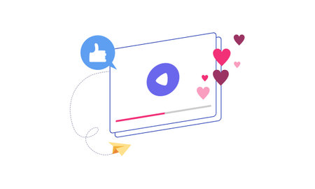 Viral video or video spreading virally on internet vector illustrationのイラスト素材