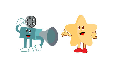Movie and cinema cartoon character mascot setのイラスト素材