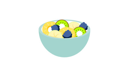 Healthy fresh fruit salad in a bowl vectorのイラスト素材