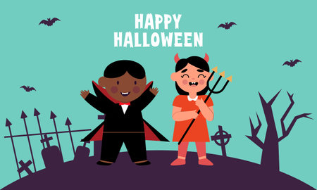 Halloween kids party. October festival posterのイラスト素材