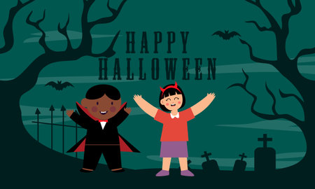 Halloween kids party. October festival posterのイラスト素材