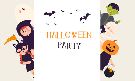Halloween kids party. October festival posterのイラスト素材