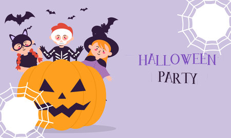 Halloween kids party. October festival posterのイラスト素材