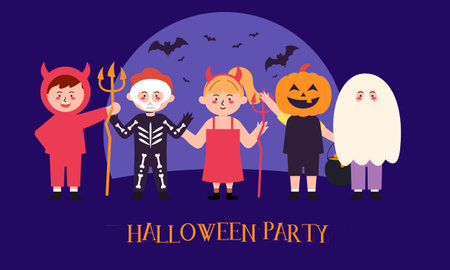 Halloween kids party. October festival posterのイラスト素材