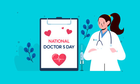National doctor's day hand drawn backgroundのイラスト素材