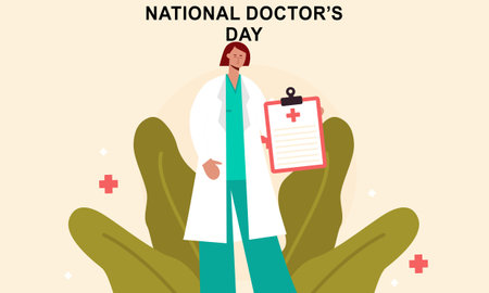 National doctor's day hand drawn backgroundのイラスト素材