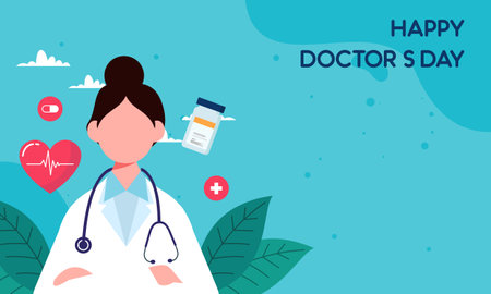 National doctor's day hand drawn backgroundのイラスト素材
