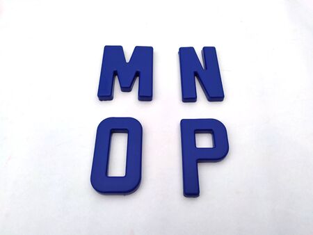 alphabet plastic capital letters isolated on  white backgroundの写真素材