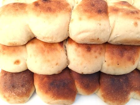 Homemade Freshly baked soft Dinner Rolls, selective focus