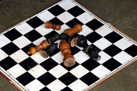 some chess coin put on chess board